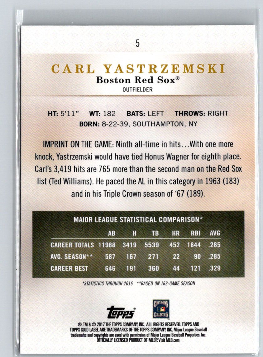 2017 Topps Gold Label #5 Carl Yastrzemski Class 2 P08