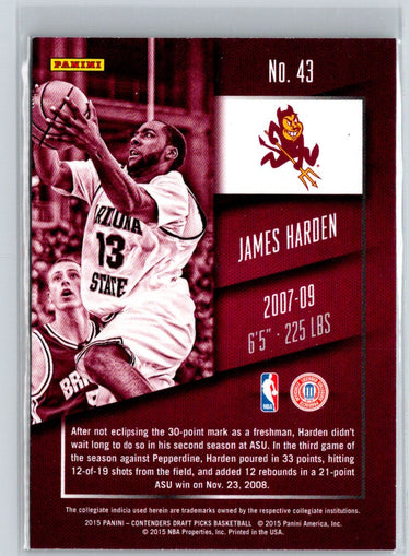 2015 Panini Contenders Draft Picks #43 James Harden P09
