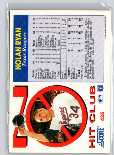 1992 Score #425 Nolan Ryan P10