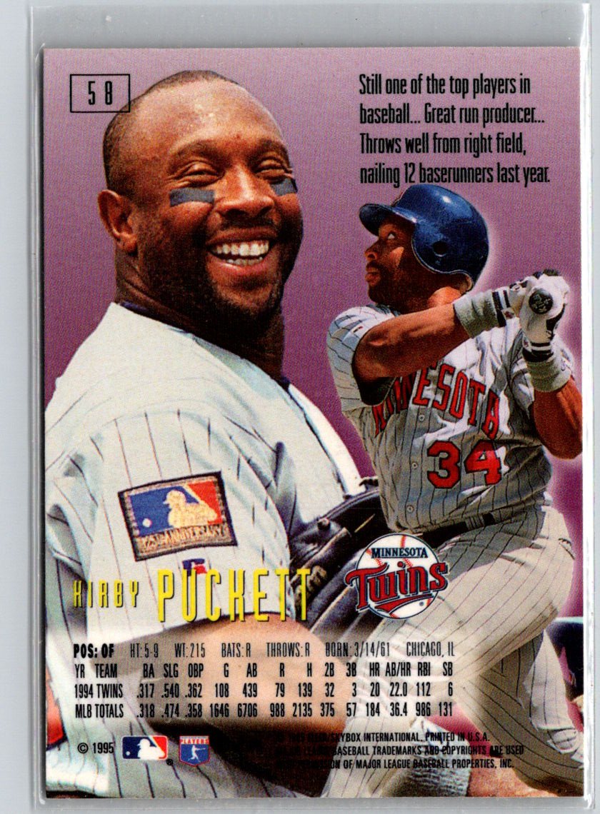 1995 SkyBox E-Motion #58 Kirby Puckett P10