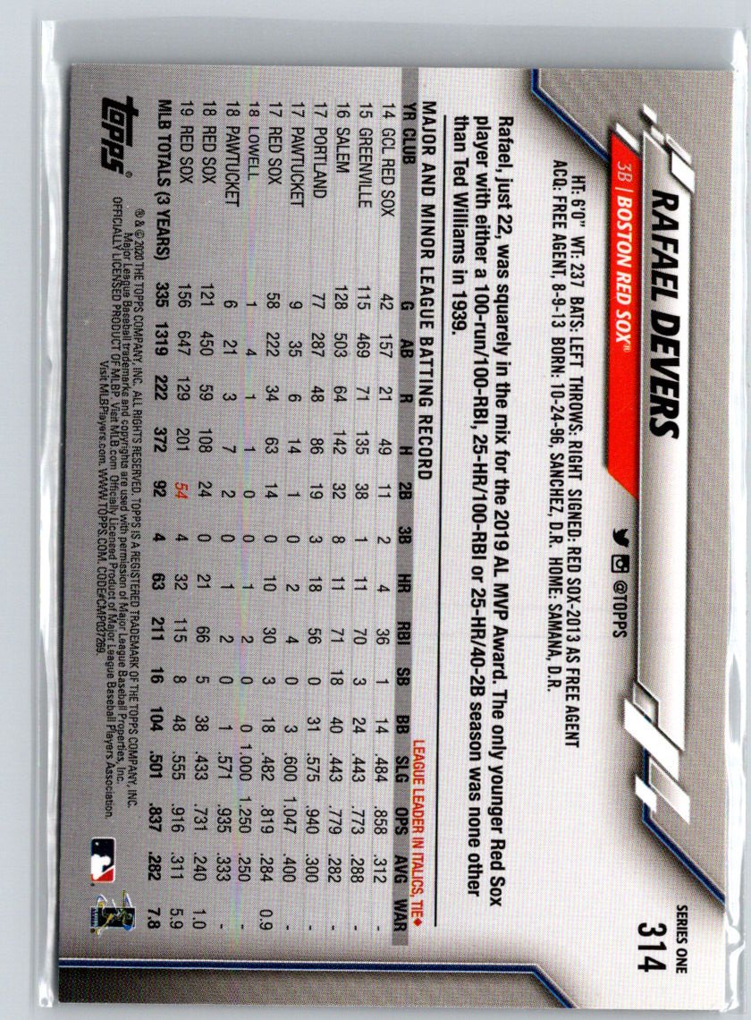2020 Topps Boston Red Sox #BOS-1 Rafael Devers P10