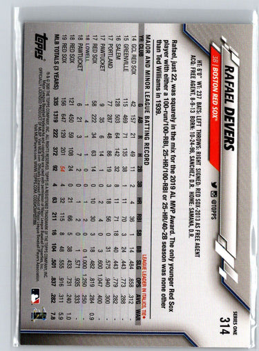 2020 Topps Boston Red Sox #BOS-1 Rafael Devers P10
