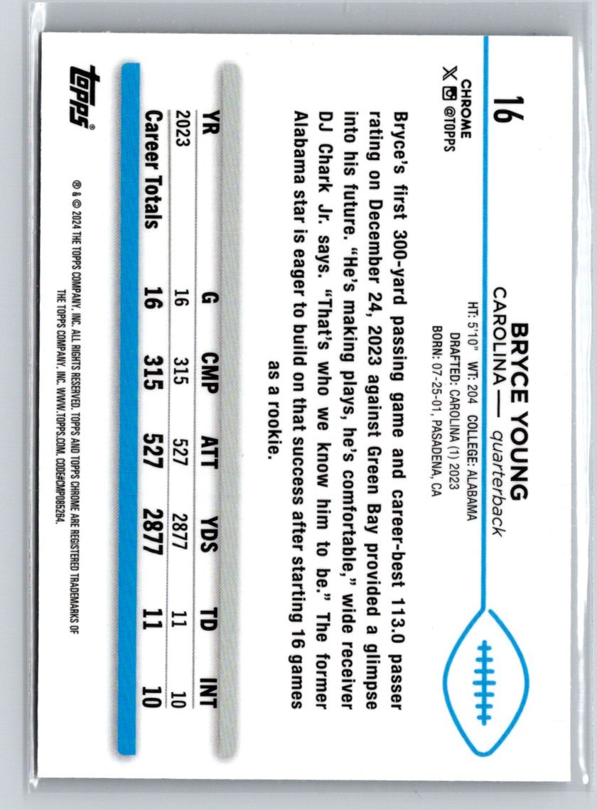 2024 Topps Chrome #16 Bryce Young Prism Refractor P11