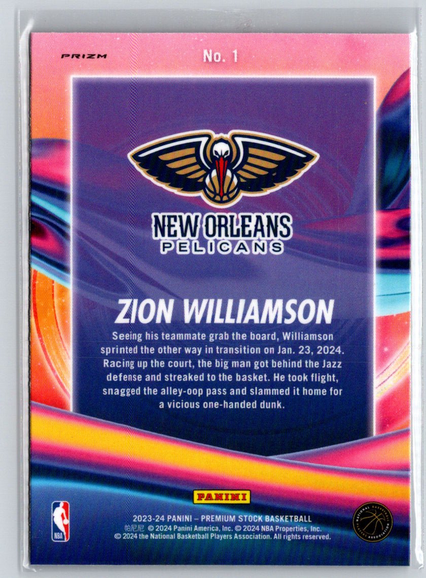 2023-24 Hoops Premium Stock #1 Zion Williamson Anti Gravity Premium P11