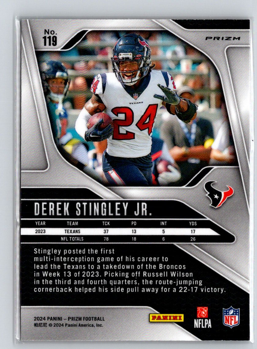 2024 Panini Prizm #119 Derek Stingley Jr. Orange Ice P12
