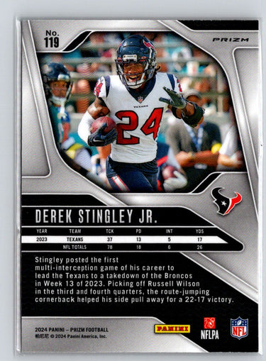 2024 Panini Prizm #119 Derek Stingley Jr. Orange Ice P12