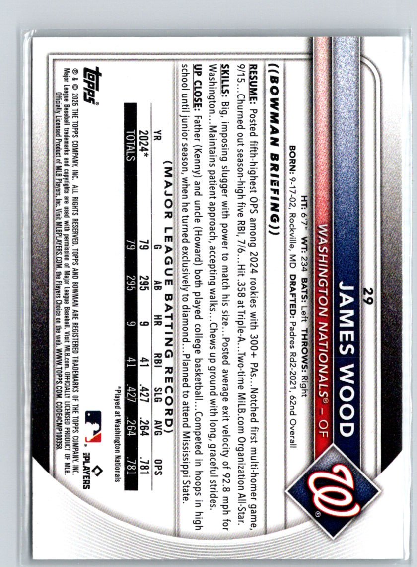 2025 Bowman #29 James Wood P12