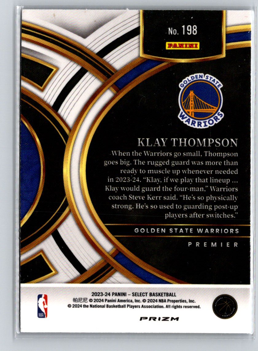 2023-24 Panini Select #198 Klay Thompson Blue Prizms P12