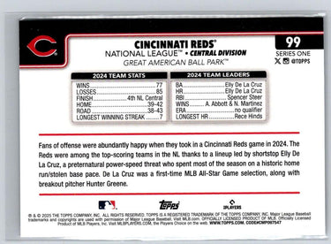 2025 Topps #99 Cincinnati Reds Rainbow Foil P13
