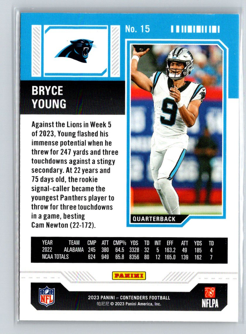 2023 Panini Contenders #15 Bryce Young P13