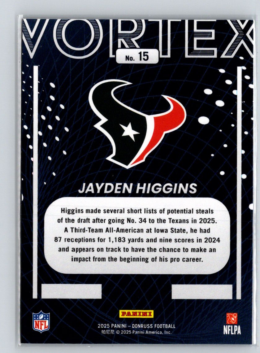 2025 Donruss #15 Jayden Higgins Vortex P14