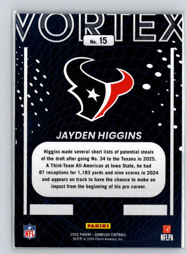 2025 Donruss #15 Jayden Higgins Vortex P14