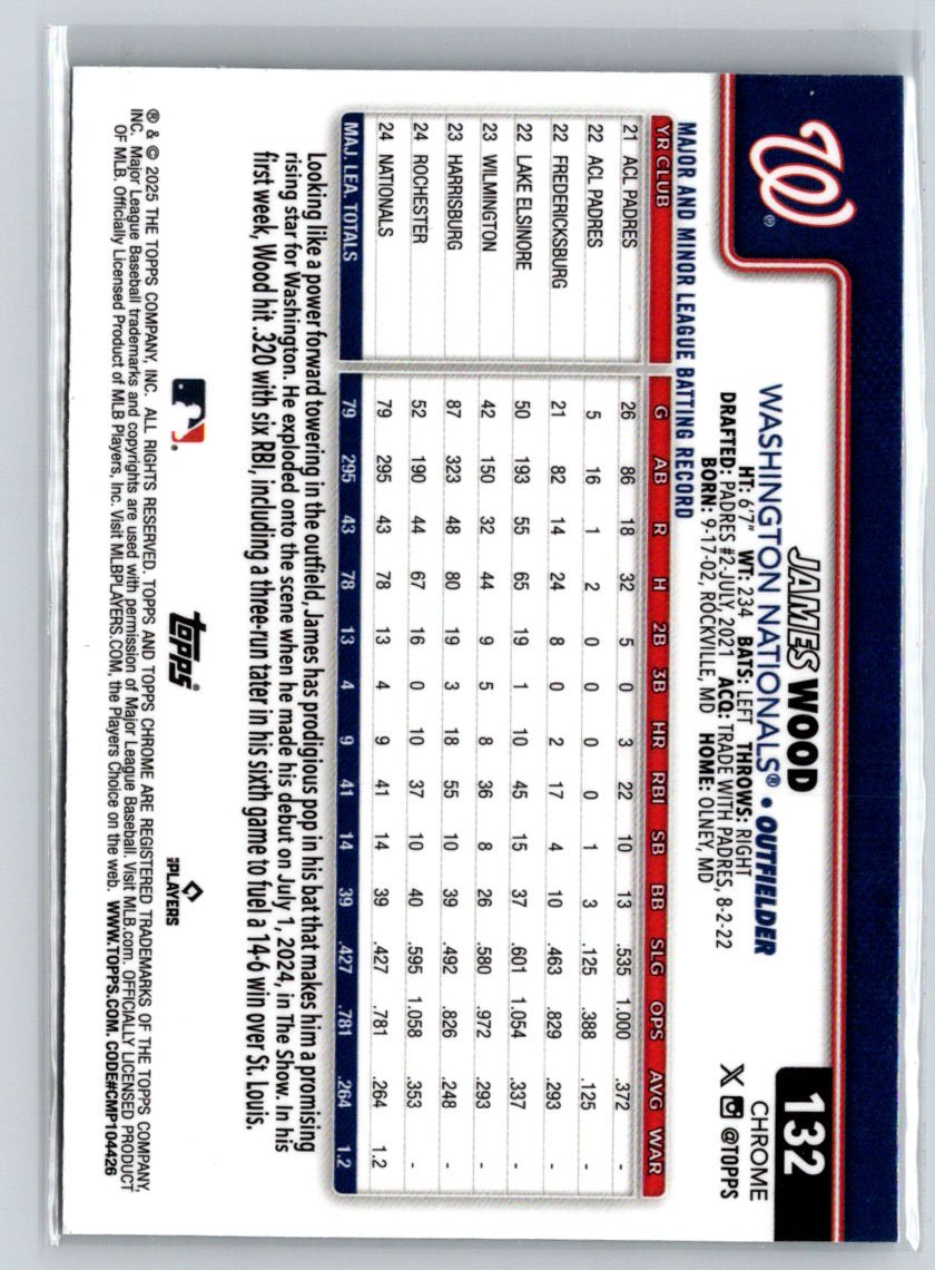 2025 Topps Chrome #132 James Wood P16