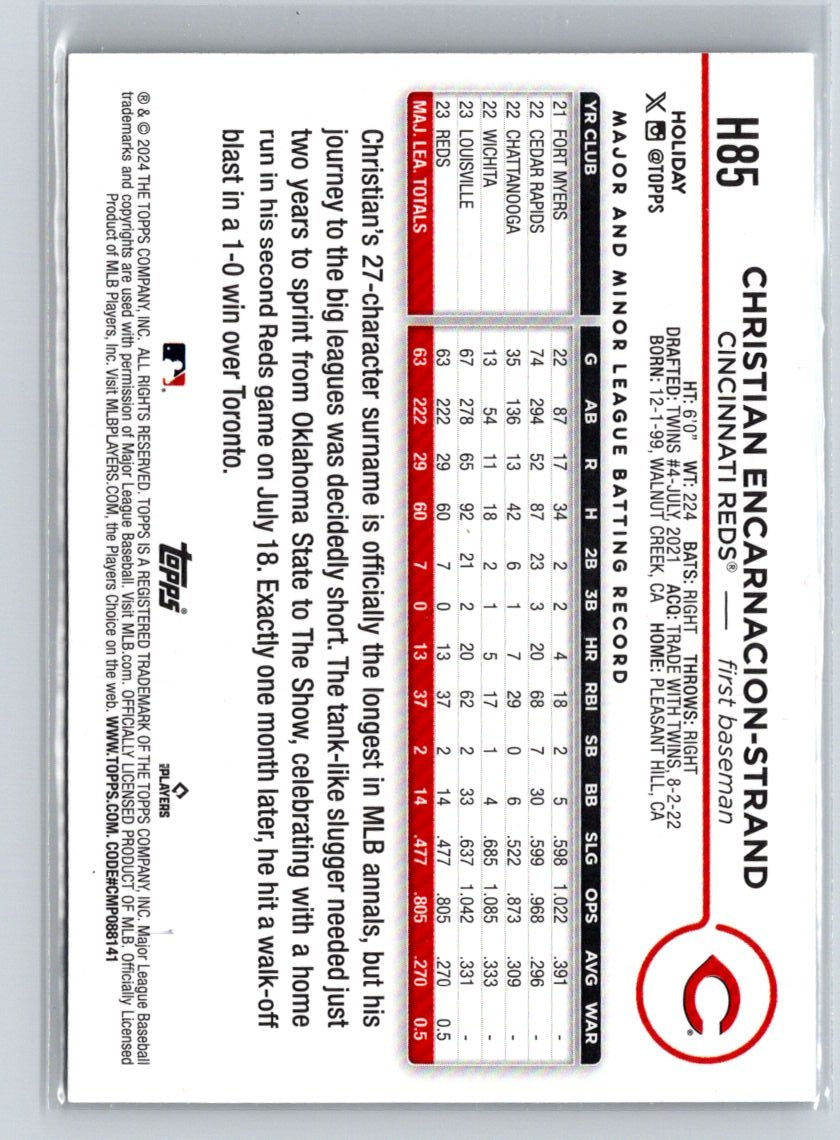 2024 Topps Holiday #H85 Christian Encarnacion-Strand Holiday Tree P16