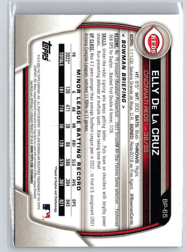 2023 Bowman #BP-65 Elly De La Cruz Prospects P16