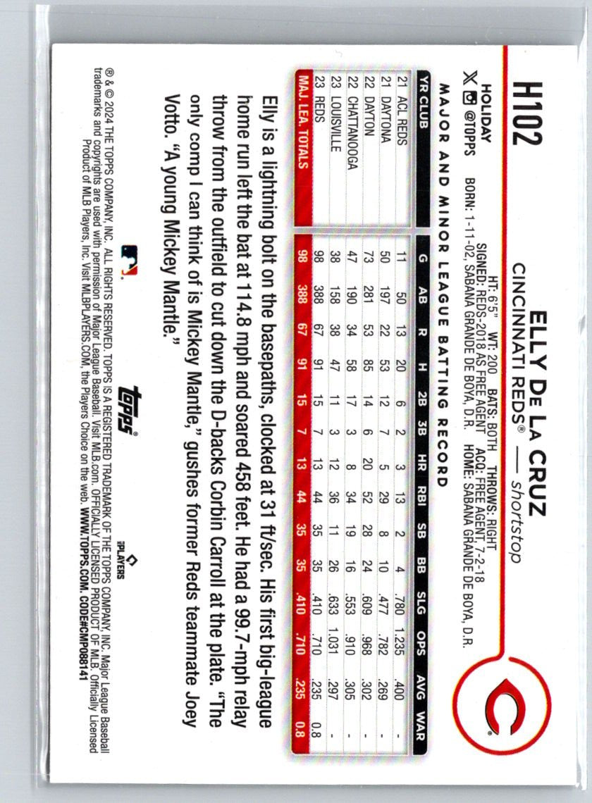 2024 Topps Holiday #H102 Elly De La Cruz Holiday Tree P17