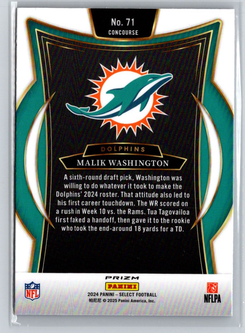 2024 Panini Select #71 Malik Washington Red & Blue Prizm Shock P17