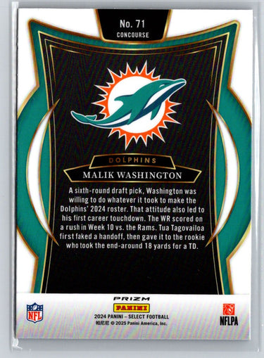 2024 Panini Select #71 Malik Washington Red & Blue Prizm Shock P17