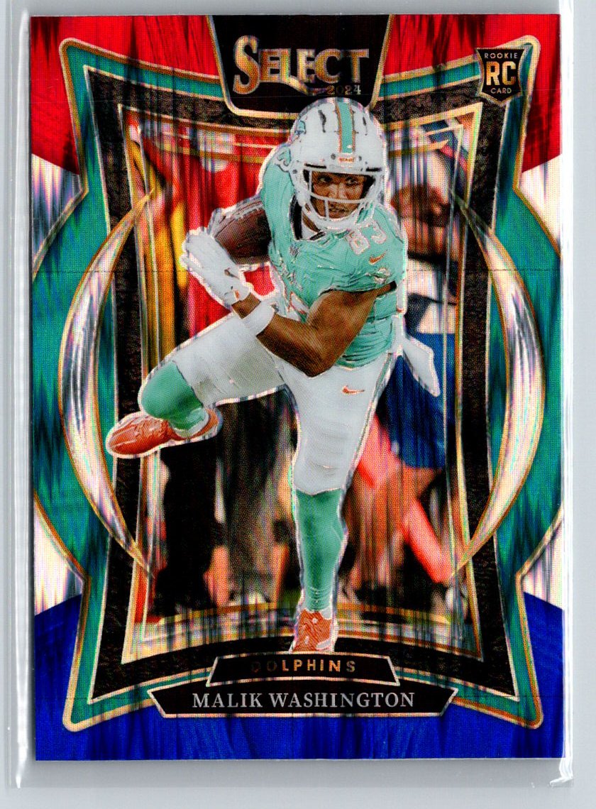 2024 Panini Select #71 Malik Washington Red & Blue Prizm Shock P17