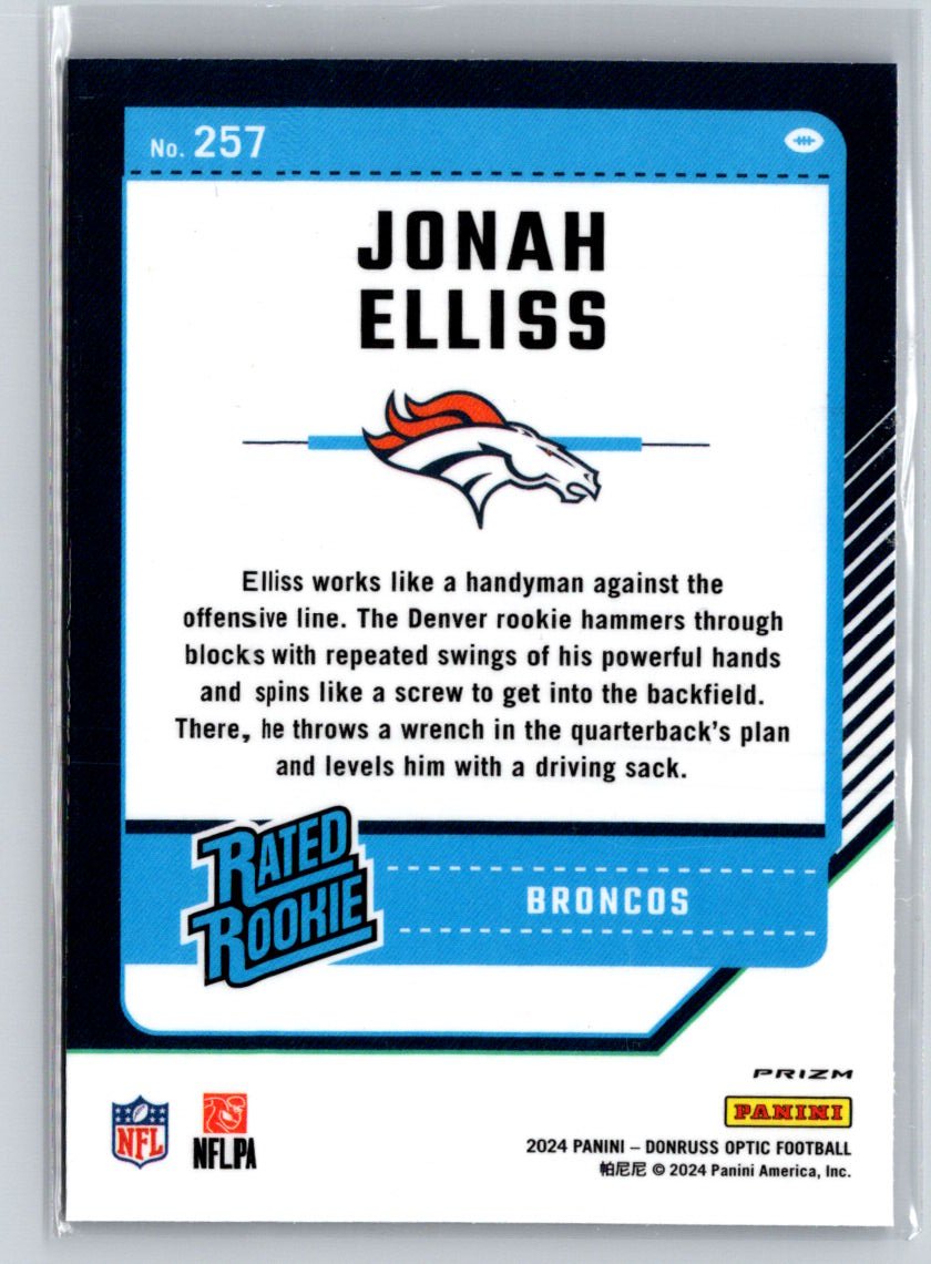 2024 Donruss Optic #257 Jonah Elliss Blue Scope P17