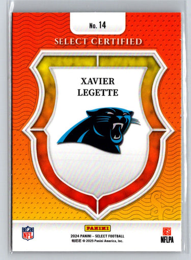 2024 Panini Select #14 Xavier Legette Select Certified Rookies P18