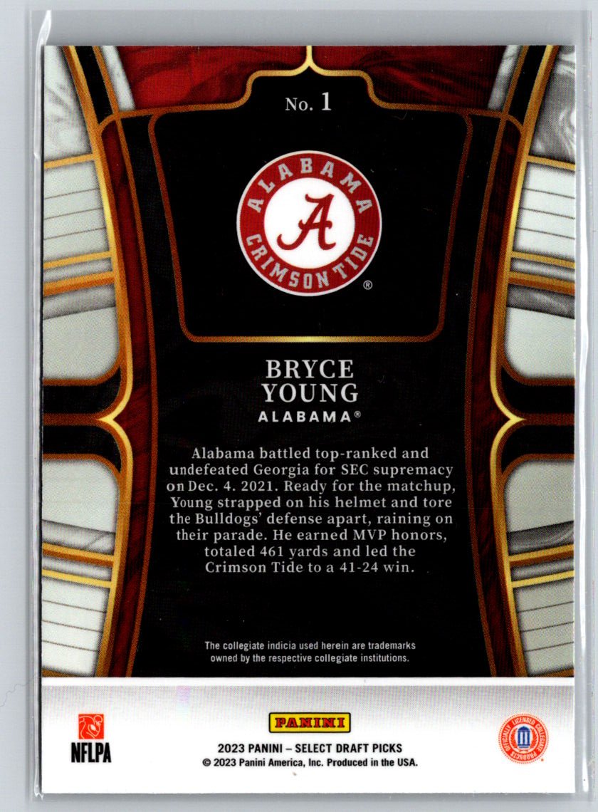 2023 Panini Select Draft Picks #1 Bryce Young Blue Retail P18