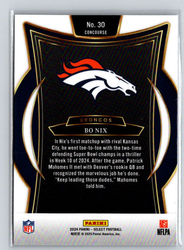 2024 Panini Select #30 Bo Nix P18