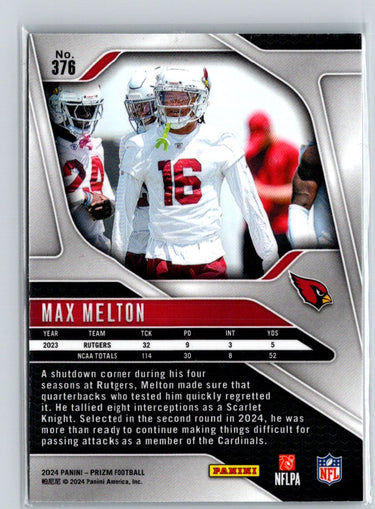 2024 Panini Prizm #376 Max Melton P18