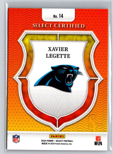 2024 Panini Select #14 Xavier Legette Select Certified Rookies P19