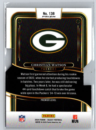 2024 Panini Select #138 Christian Watson Silver Prizm Die Cut P19