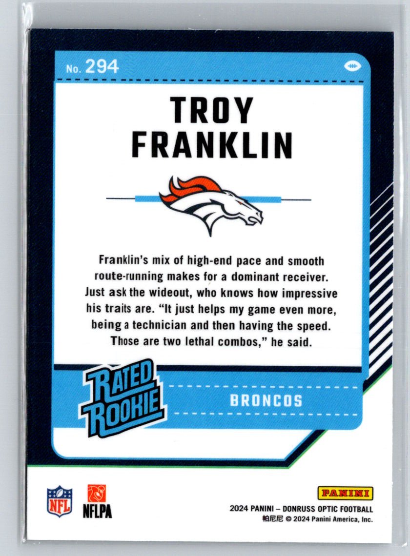 2024 Donruss Optic #294 Troy Franklin P20