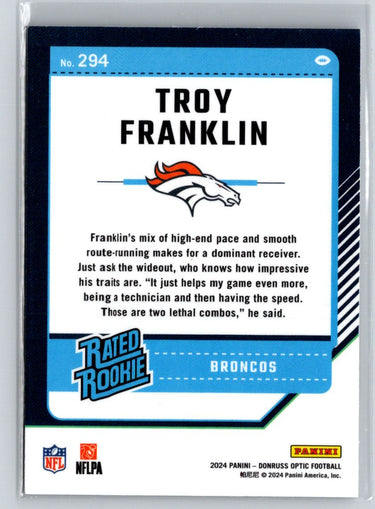 2024 Donruss Optic #294 Troy Franklin P20