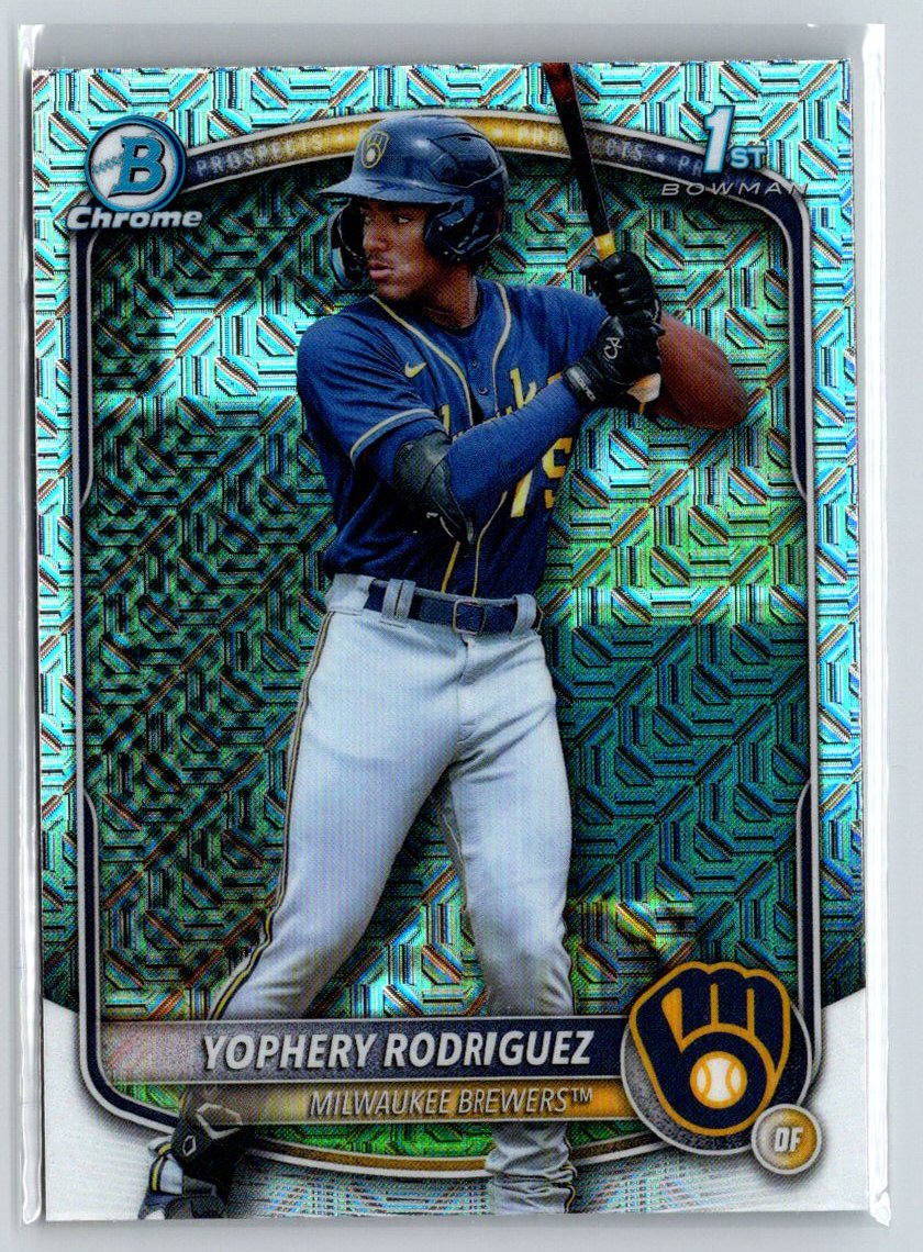 2025 Bowman #BCP-36 Yophery Rodriguez Chrome Prospects Mojo Refractor P21