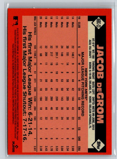 2021 Topps Chrome #86BC-23 Jacob deGrom 1986 Topps Baseball 35th Anniversary P22