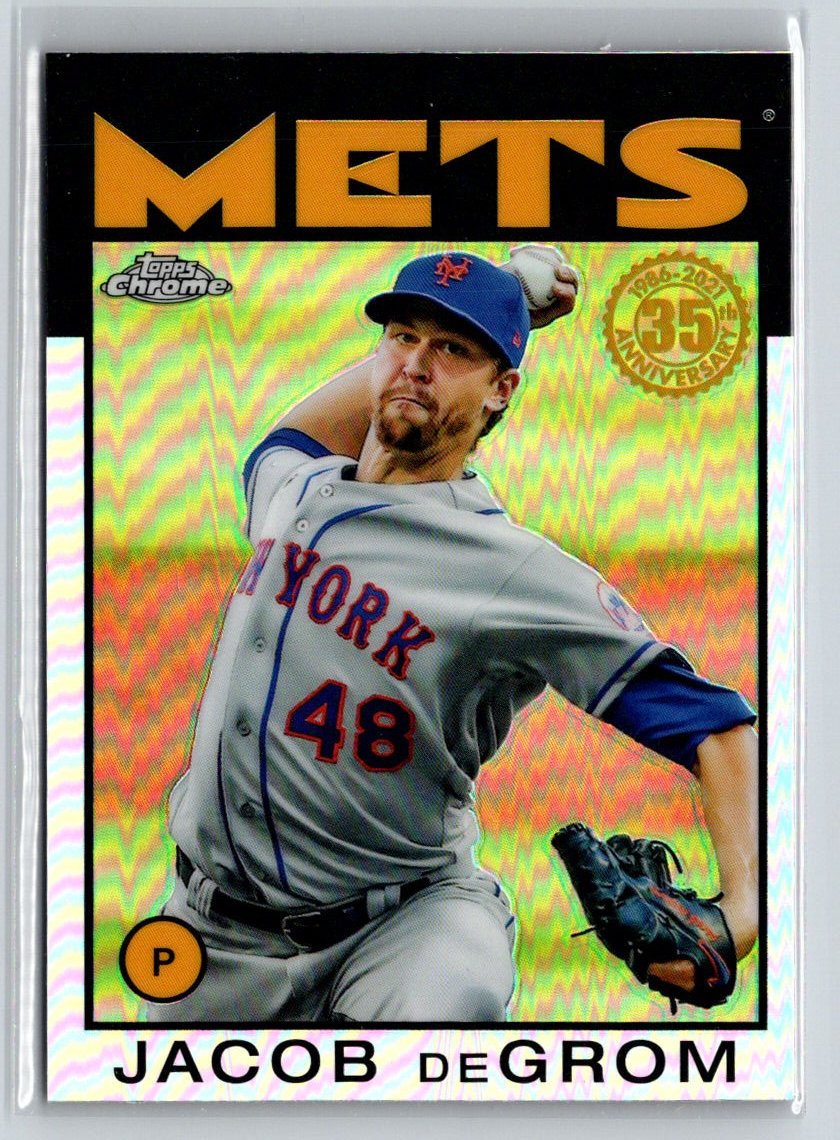 2021 Topps Chrome #86BC-23 Jacob deGrom 1986 Topps Baseball 35th Anniversary P22