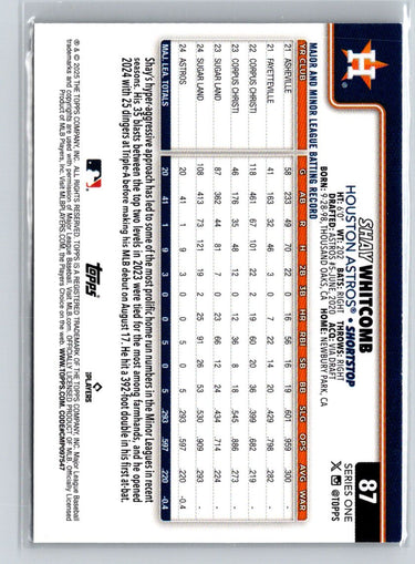 2025 Topps #87 Shay Whitcomb Spring Training P23