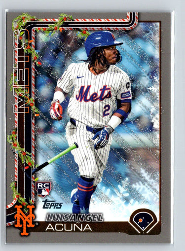 2025 Topps Holiday #H113 Luisangel Acuña Silver Glitter Holiday P23