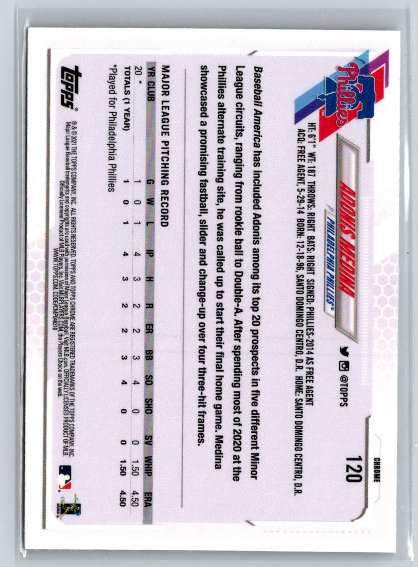 2021 Topps Chrome #120 Adonis Medina Prism Refractor P23