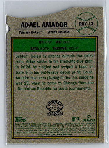2025 Bowman #ROY-13 Adael Amador Rookie of the Year Favorites Mojo Refractor P24