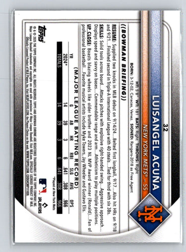2025 Bowman Chrome #32 Luisangel Acuña Mojo Refractors P25