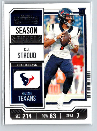 2023 Panini Contenders #40 C.J. Stroud Game Ticket Bronze P25