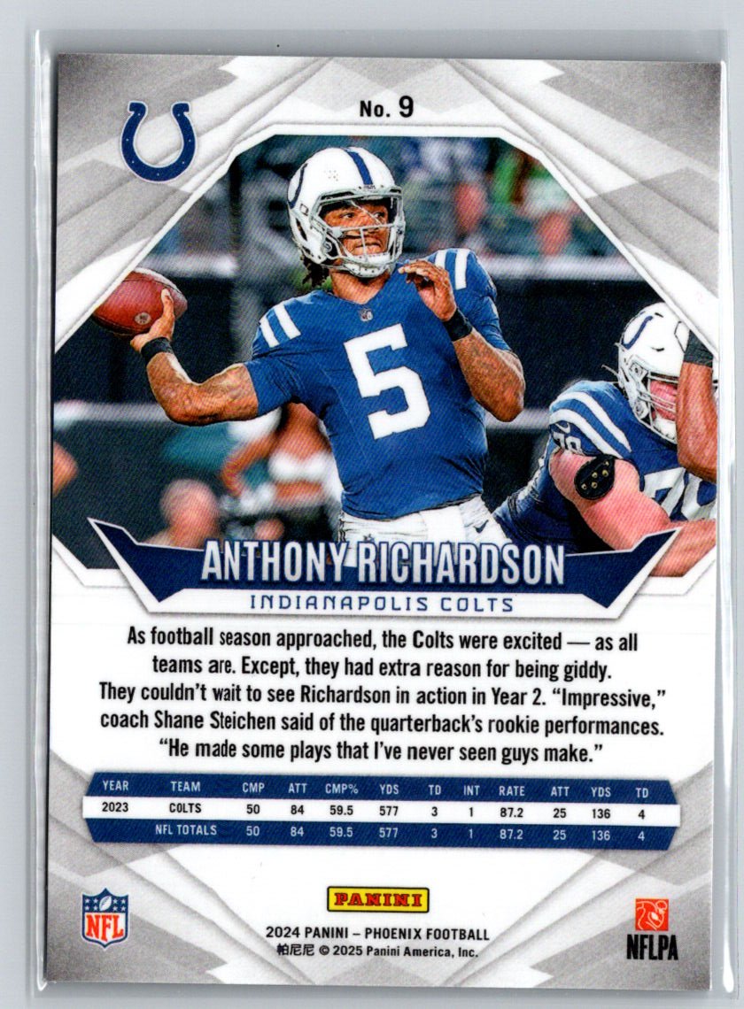 2024 Panini Phoenix #9 Anthony Richardson Purple P26
