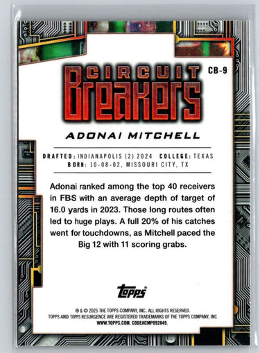 2024 Topps Resurgence - Circuit Breakers #CB-9 Adonai Mitchell P26