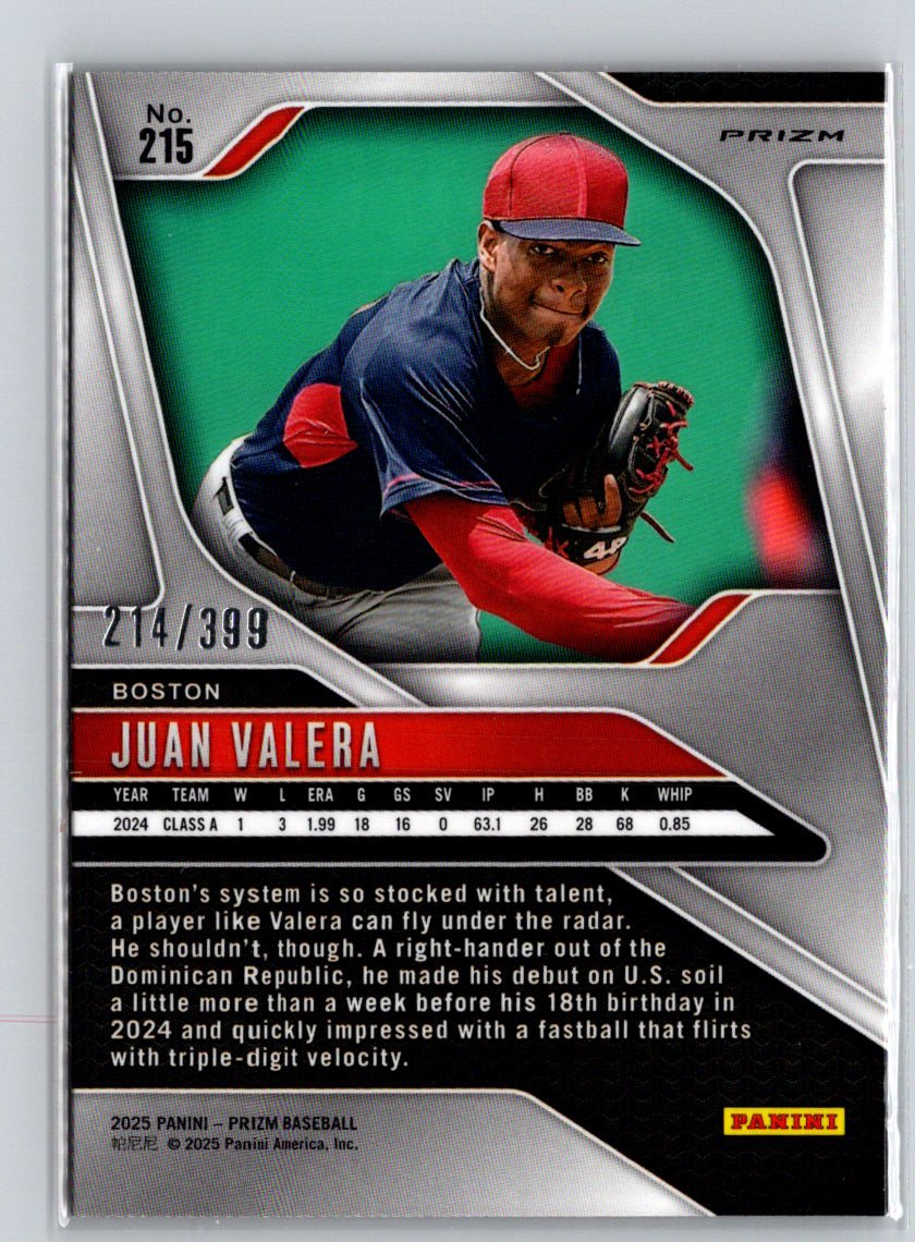 2025 Panini Prizm #215 Juan Valera Orange Pulsar Prizms #/399 P26