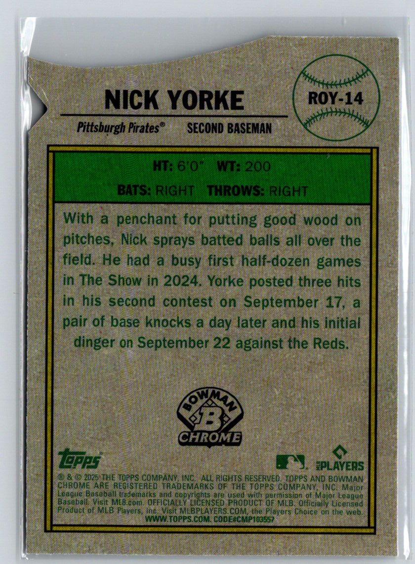 2025 Bowman #ROY-14 Nick Yorke Rookie of the Year Favorites Mojo Refractor P27