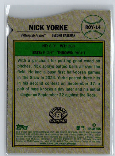 2025 Bowman #ROY-14 Nick Yorke Rookie of the Year Favorites Mojo Refractor P27