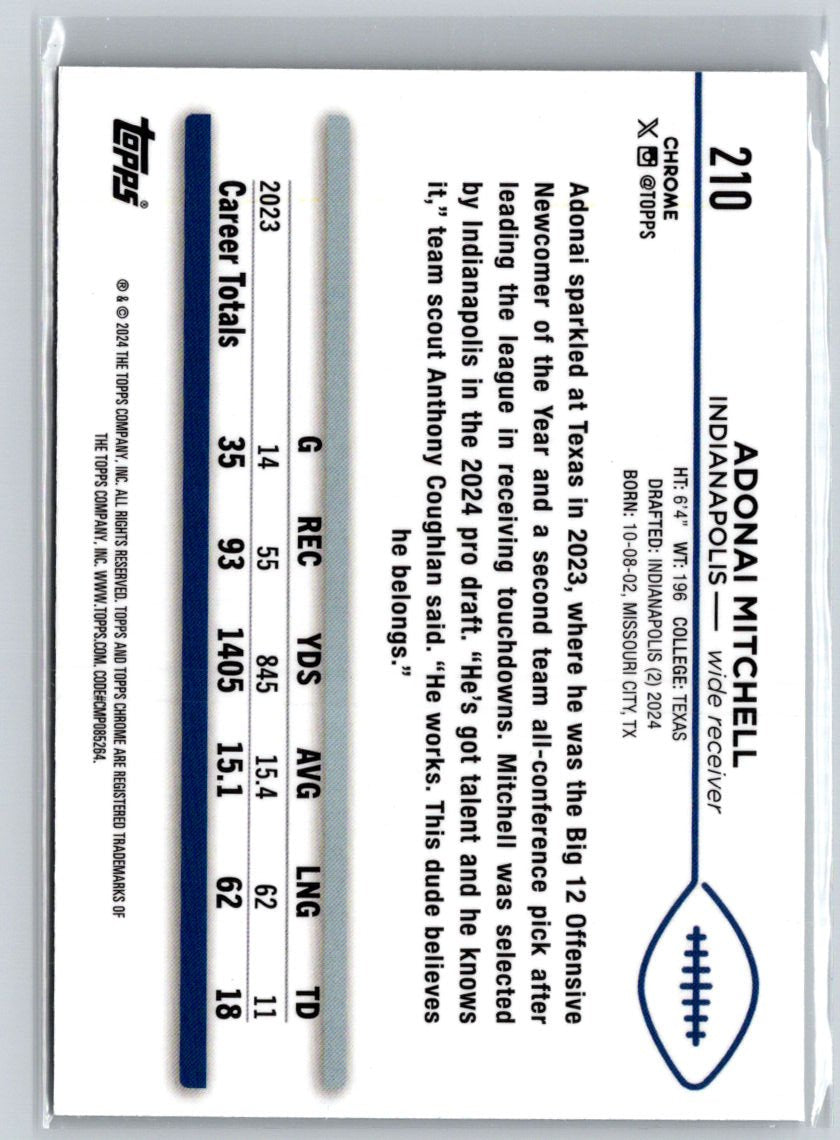 2024 Topps Chrome #210 Adonai Mitchell P28