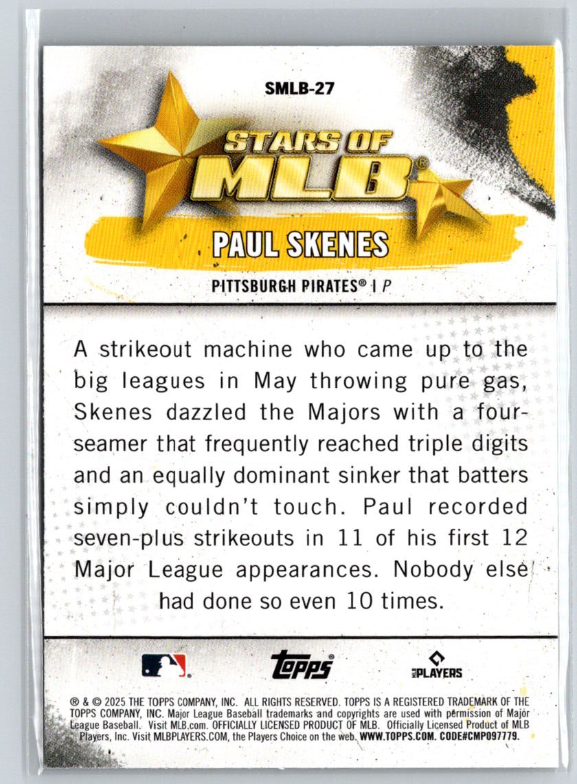 2025 Topps #SMLB-27 Paul Skenes Stars of MLB P28