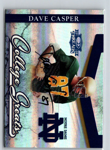 2008 Donruss Threads #CG-1 Dave Casper College Greats Autographs #/75 S03