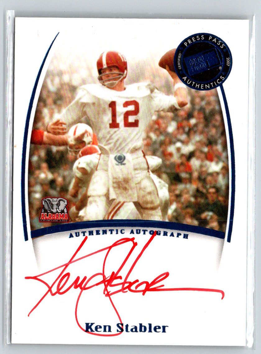 2007 Press Pass Legends #NNO Ken Stabler Autographs Red Ink S04